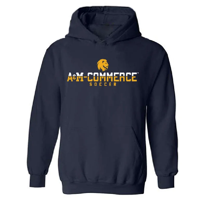 Texas A&M Commerce - NCAA Women's Soccer : Elaina Flores - Classic Shersey Hooded Sweatshirt Hoodie with Neon Bright Vibrant