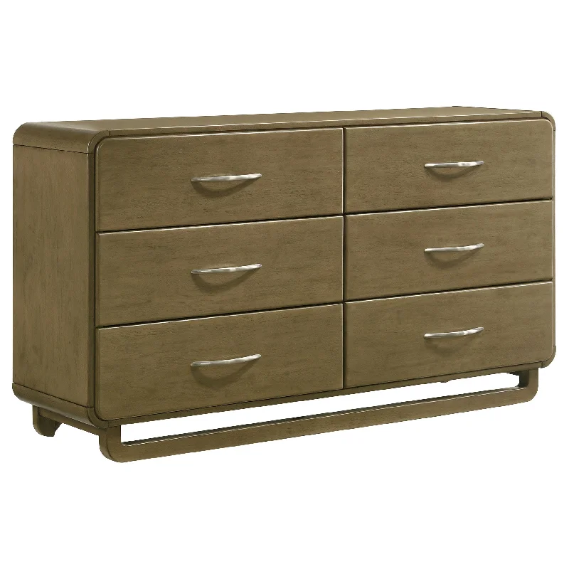 Amsbury - 6-Drawer Dresser Cabinet - Nutmeg Tunics Sophisticated sleek