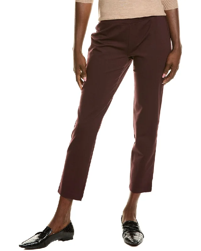 Eileen Fisher Slim Ankle Pant Comfy Zip-Up Pants