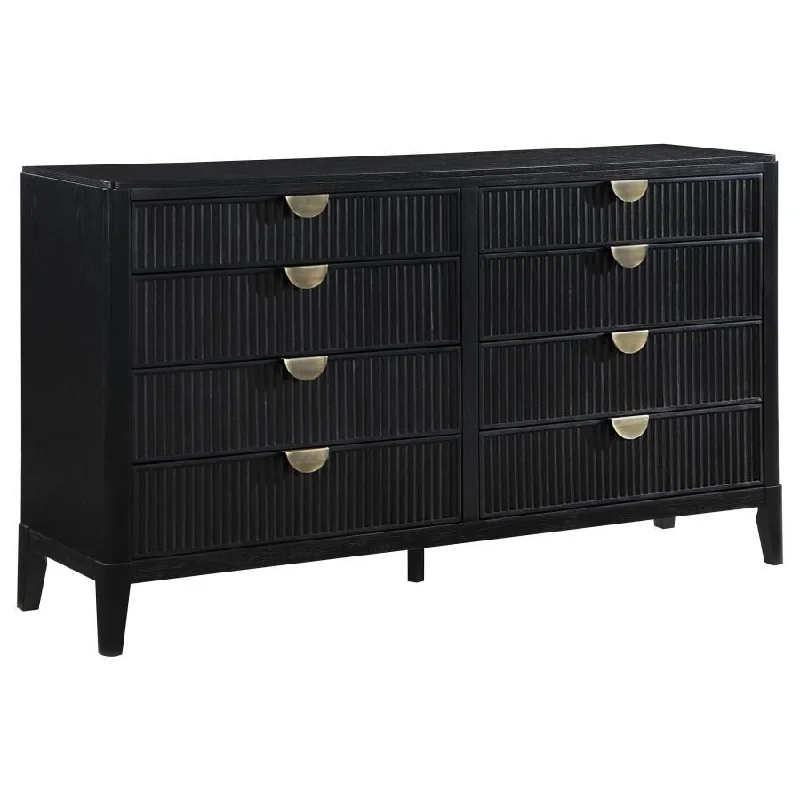Brookmead - 8-Drawer Dresser - Black Tunics Chic fashionable
