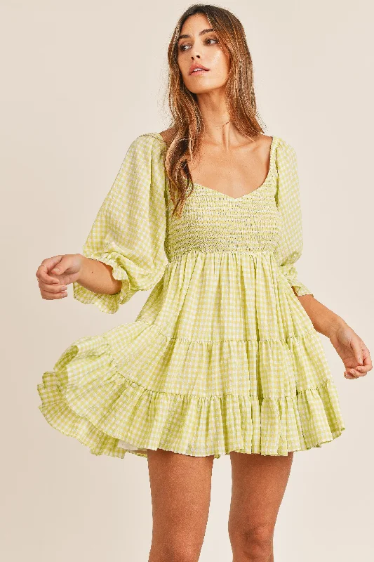 Sophia Babydoll Mini Dress Comfortable Linen Mini Dress