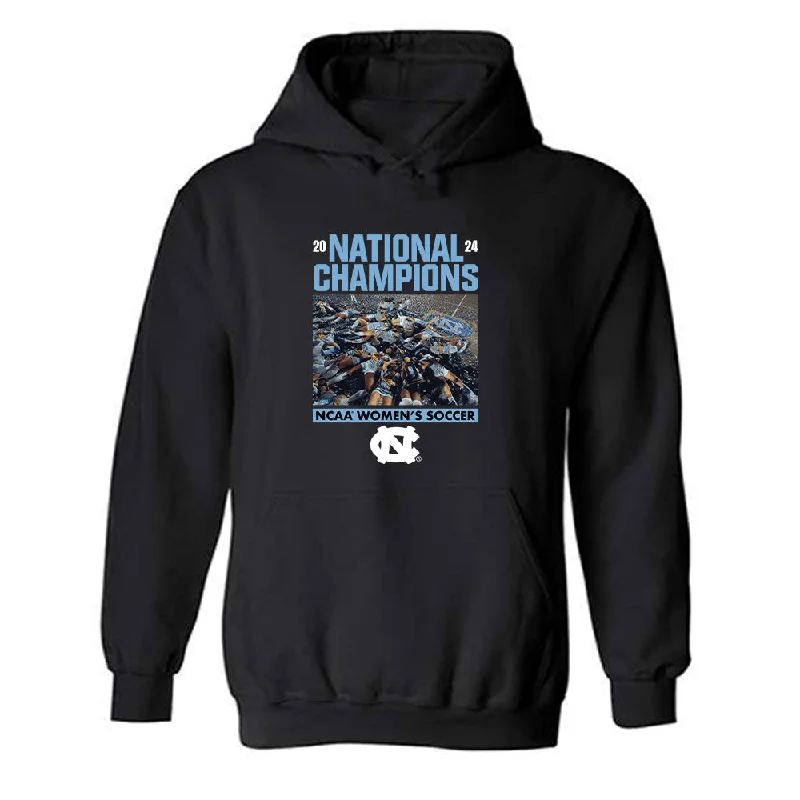 UNC - NCAA Women's Soccer : Caitlin Mara - Confetti Championship Hooded Sweatshirt Hoodie with Ribbed Cuffs Snug Fit Comfort UNC - NCAA Women's Soccer : Caitlin Mara - Confetti Championship Hooded Sweatshirt Hoodie with Ribbed Cuffs Snug Fit Comfort