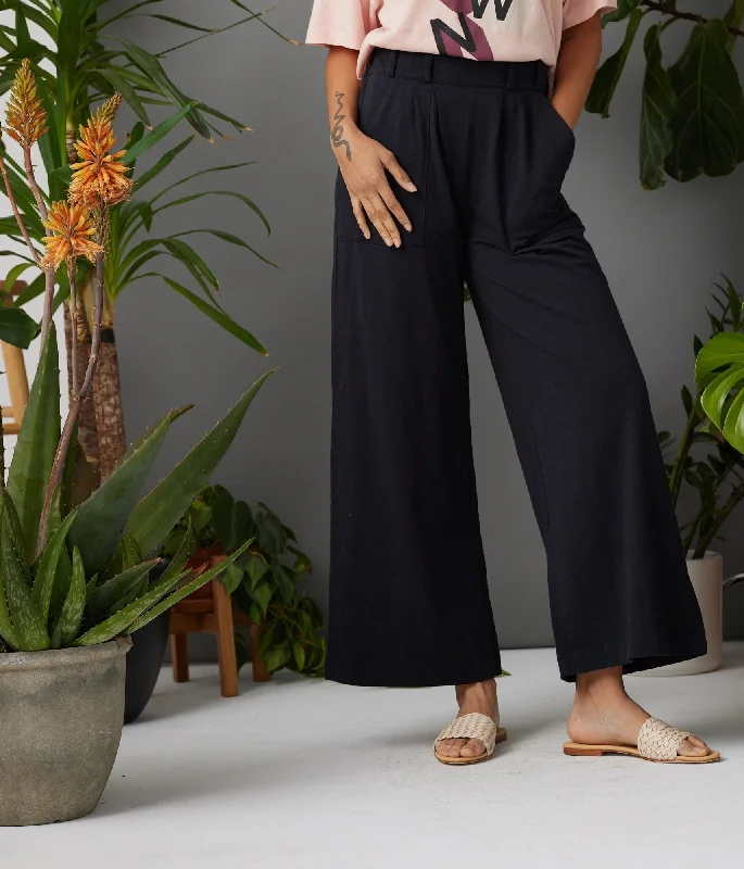 Cohen Pant - Washed Black Comfy Cargo Trousers