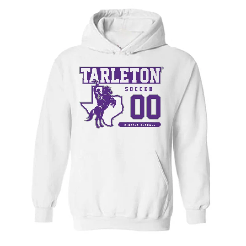 Tarleton State - NCAA Women's Soccer : Mikayla Kendall - Classic Fashion Shersey Hooded Sweatshirt Hoodie with Front Slit Layering Stylish