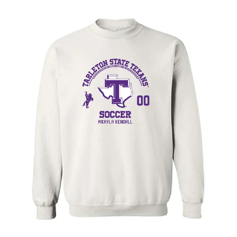 Tarleton State - NCAA Women's Soccer : Mikayla Kendall - Classic Fashion Shersey Crewneck Sweatshirt Hoodie with Strings Custom Fit Adjustable