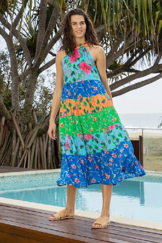 Moranne Tiered Halter Dress Tunics Fleece cozy
