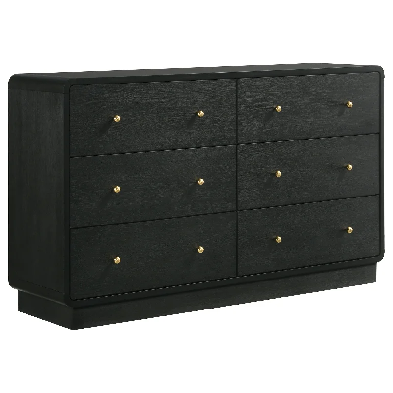 Cavelle - 6-Drawer Dresser Cabinet - Black Bodycon Club Sequined