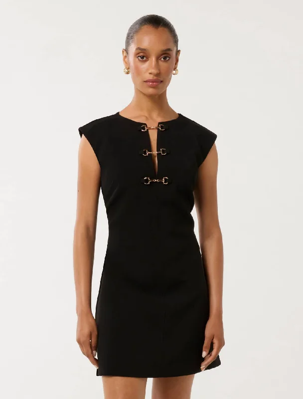 Clover Petite Snaffle Detail Mini Dress Elegant Sequin Mini Dress