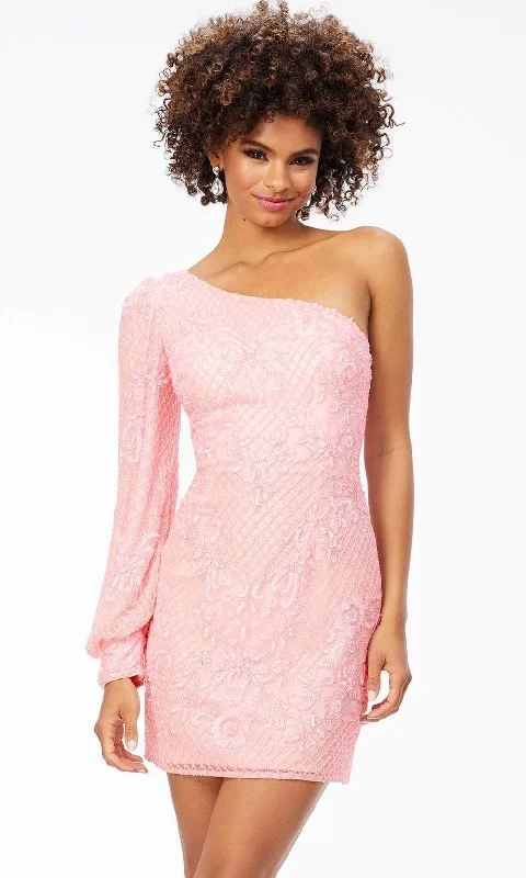 Ashley Lauren 4497 - One Sleeved Fitted Cocktail Dress Tunics Handmade artisanal