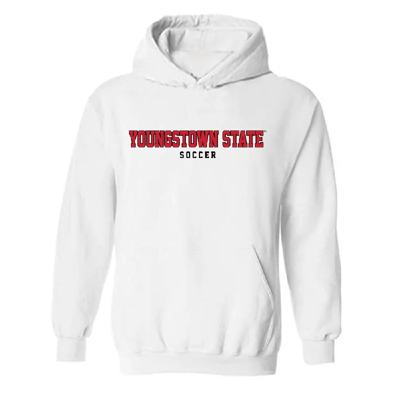 Youngstown State - NCAA Women's Soccer : Emma Berdiner - Classic Shersey Hooded Sweatshirt Hoodie with Hidden Zipper Minimalist Clean