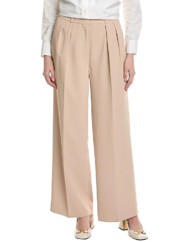 Kenneth Cole Pleated Wide Leg Pant Classic Flared Pants