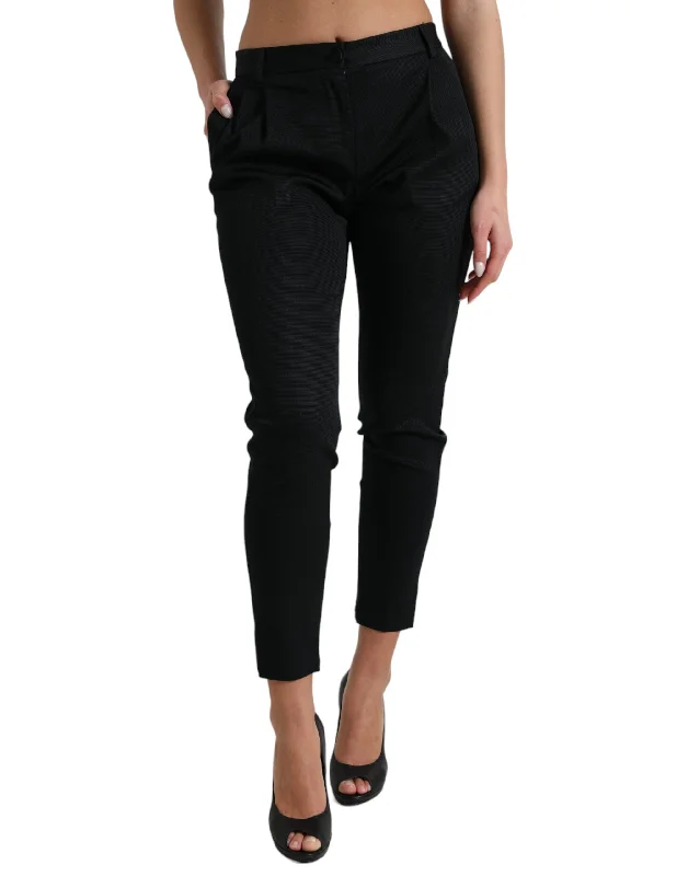 Dolce & Gabbana Chic High Waist Skinny Cropped Women's Pants High-Waist Jogger Pants