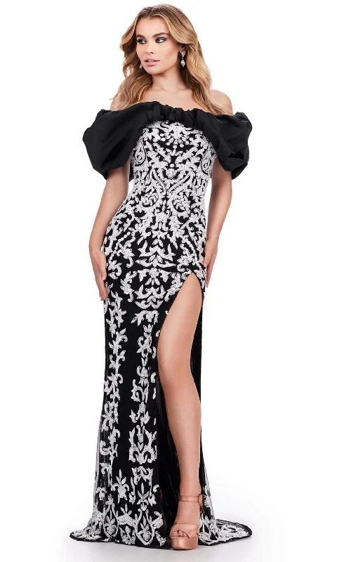 Ashley Lauren 11581 - Oversized Bow Prom Dress Boat Neckline Classic