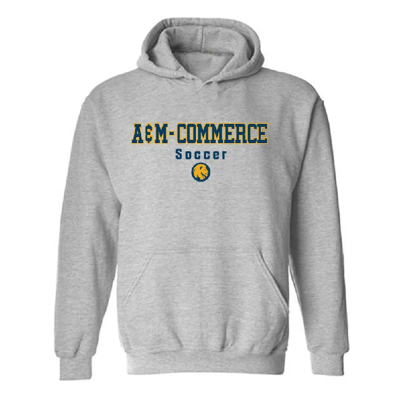 Texas A&M Commerce - NCAA Women's Soccer : Elaina Flores - Classic Shersey Hooded Sweatshirt Hoodie with Gradient Ombre Colorful