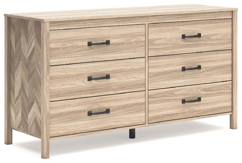 Battelle - Tan - Six Drawer Dresser Tunics Plaid country