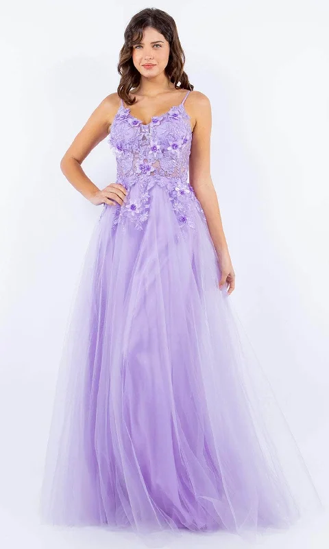 Cinderella Couture 8038J - Sleeveless V-Neck Dress Maxi Flowy Bohemian