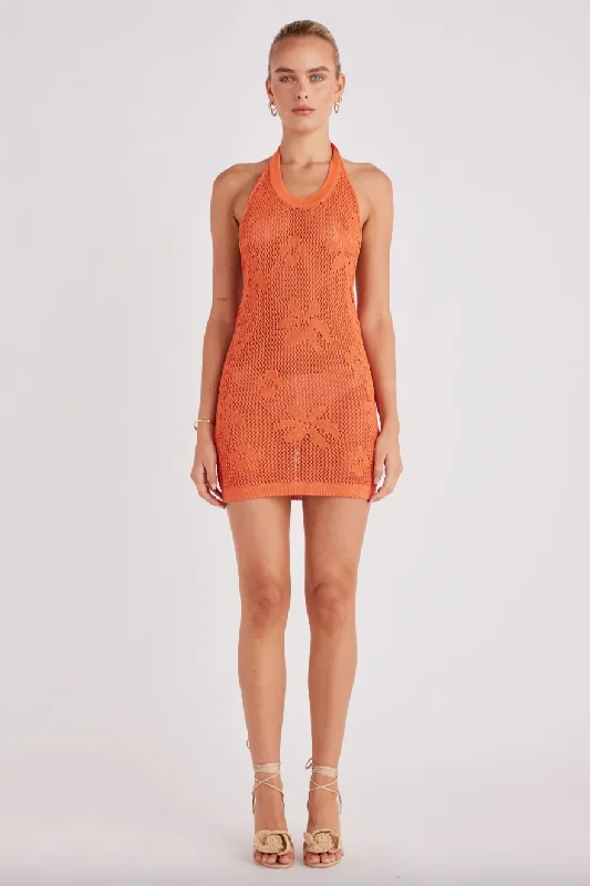 SNDYS THE LABEL TERRA MINI DRESS - VOLCANIC Cozy Ruched Mini Dress