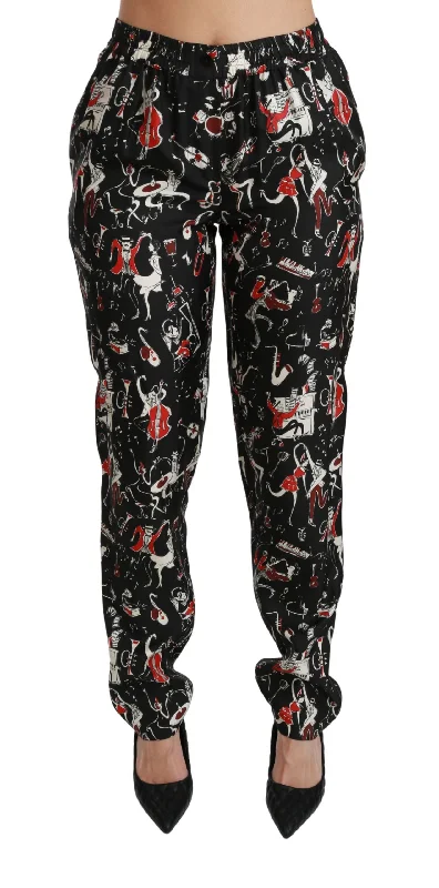 Dolce & Gabbana Sleek Silk Slim-Fit Mid-Waist Women's Pants Soft Cotton Pants