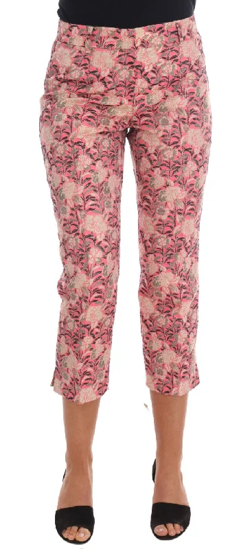 Dolce & Gabbana Elegant Floral Brocade Women's Pants Comfortable Wide-Leg Pants