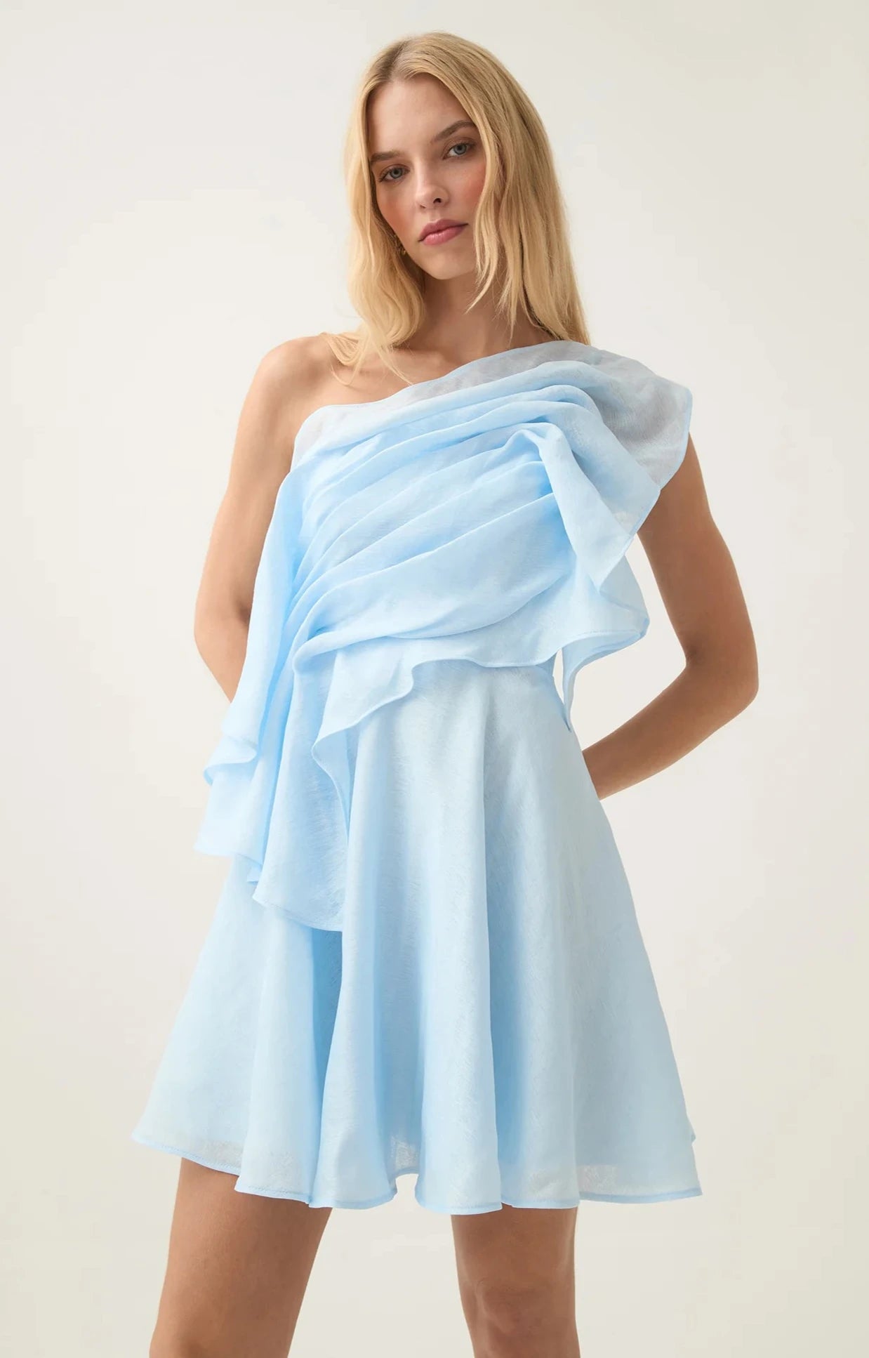 Genesis Mini Dress (Blue) Elegant Tulle Mini Dress