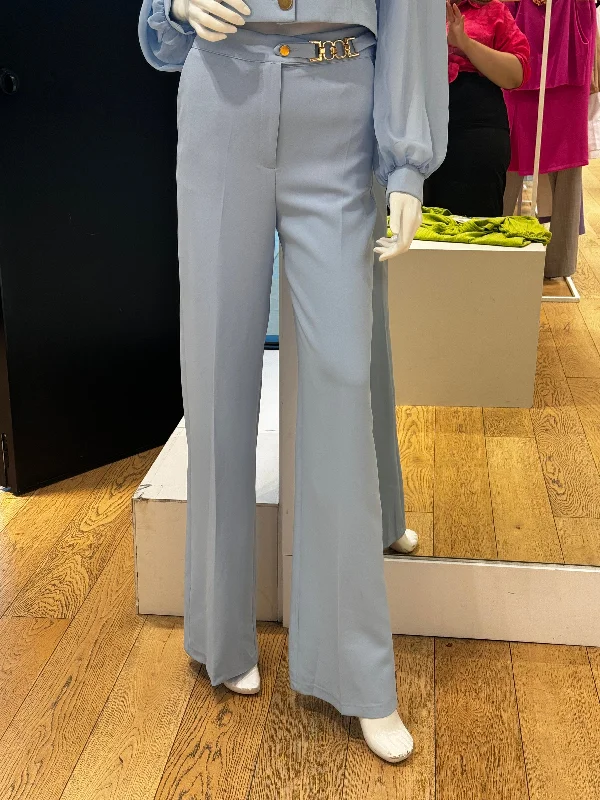Matching pants with chain belt - Baby Blue High-Waist Yoga Pants