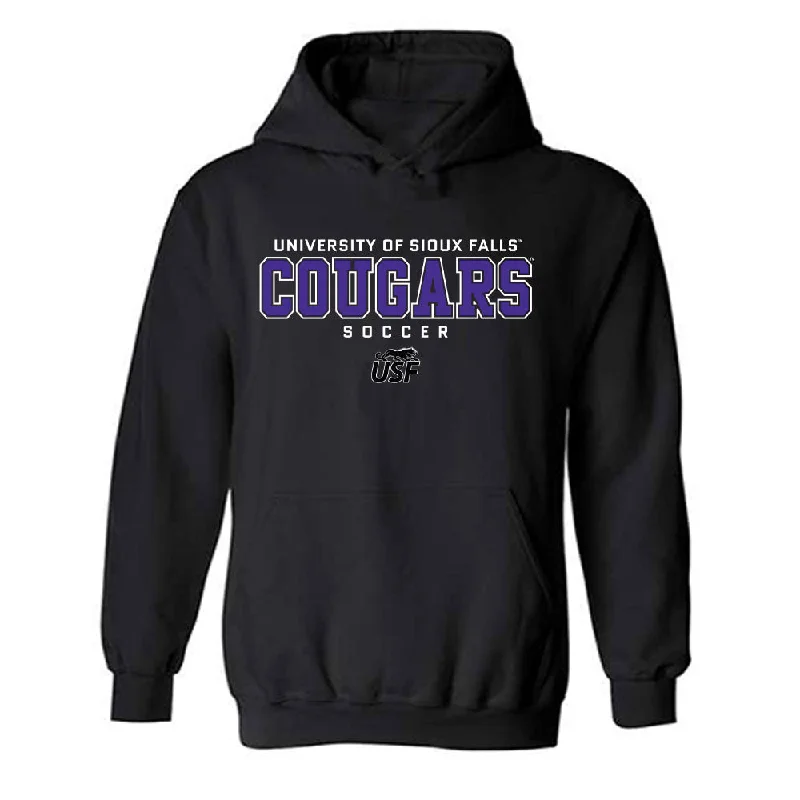Sioux Falls - NCAA Women's Soccer : Addison Van Zee - Classic Shersey Hooded Sweatshirt Hoodie with Hem Embroidery Detailed Premium