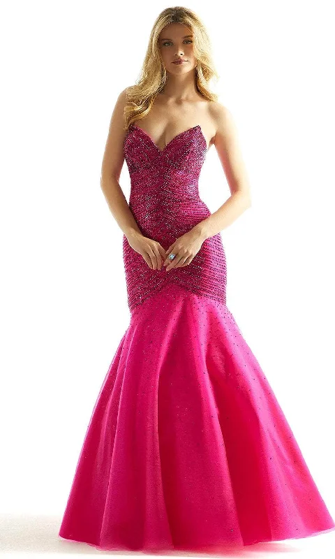 Mori Lee 49029 - Strapless Bejeweled Prom Dress Elegant Long Evening