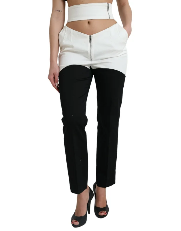 Dolce & Gabbana High Waist Tapered Chic Women's Pants Comfy Zip-Up Pants