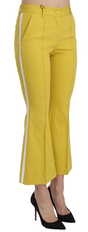 Dolce & Gabbana Chic Yellow Flare Pants for Elegant Women's Evenings Lightweight Jogger Pants