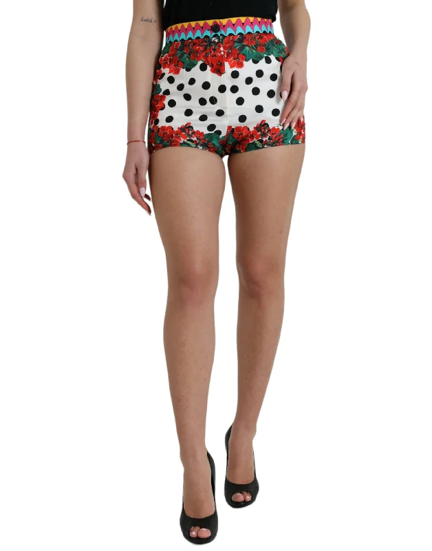 Dolce & Gabbana Multicolor Silk High Waist Hot Women's Pants Soft Wool Pants