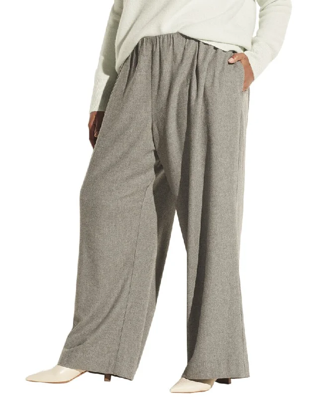 Vince Flannel Wool-Blend Pant Relaxed Lounge Trousers