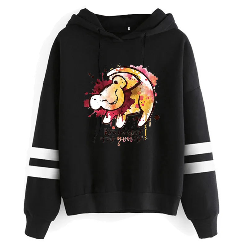 Fashion Cool  Hakuna Matata Hoodie Disney The Lion King Sweatshirt  Women Clothes Hoody Famale Hoodies Kawaii Hoodie with Belted Waist Structured Tailored