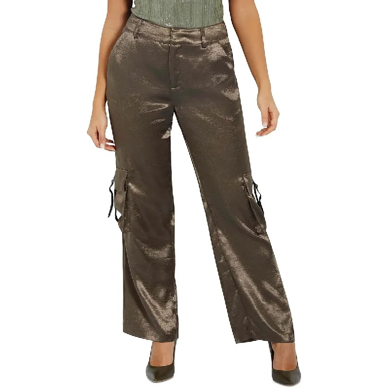 Jamie Womens High Rise Dressy Cargo Pants Comfy High-Waist Jeans