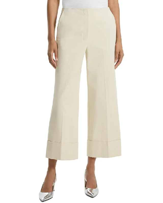 Theory High-Waist Cuffed Pant Comfortable Fleece Pants