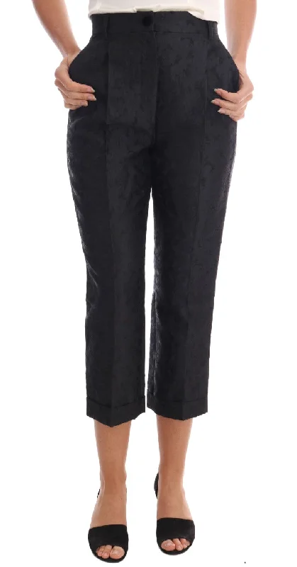Dolce & Gabbana Elegant High Waist Capri Dress Women's Pants Fashionable Work Pants