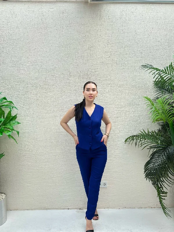 matching pants -Royal Blue Comfortable Jogging Pants