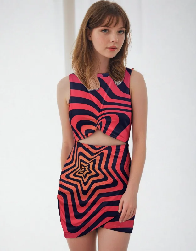 Red Illusions Dress Set Tunics Gym athletic