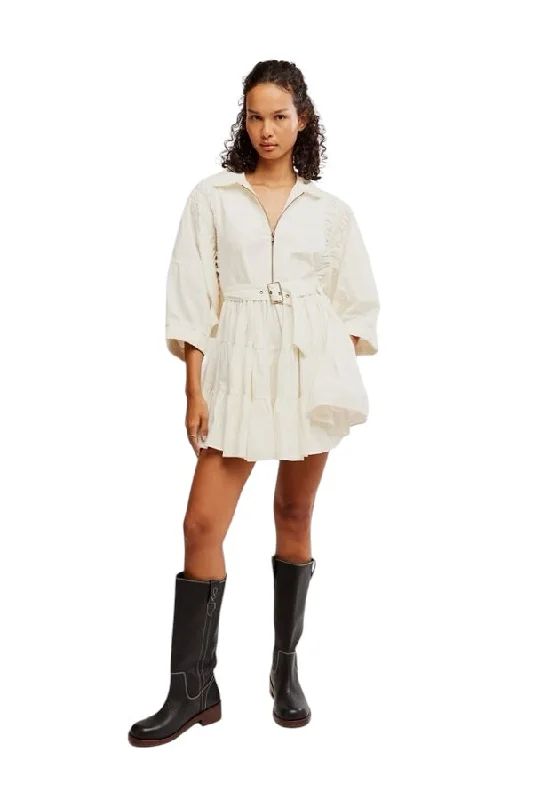 Hampton Mini Dress- Ivory Fashionable Party Mini Dress