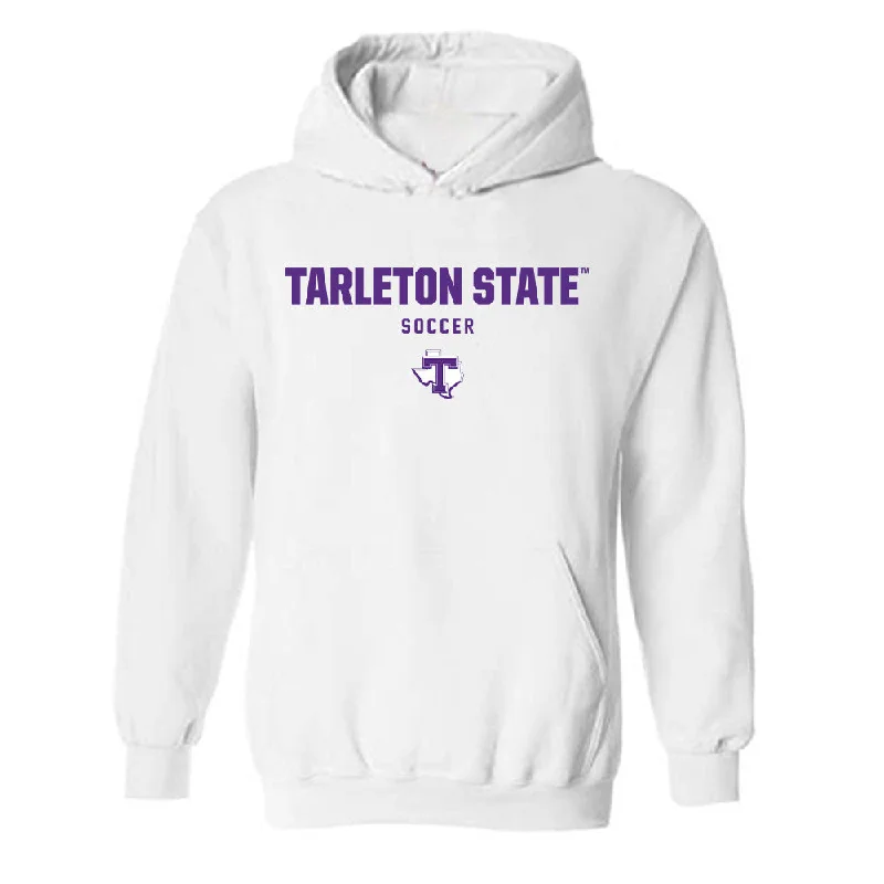 Tarleton State - NCAA Women's Soccer : Mikayla Kendall - Classic Shersey Hooded Sweatshirt Hoodie with Hem Embroidery Detailed Premium