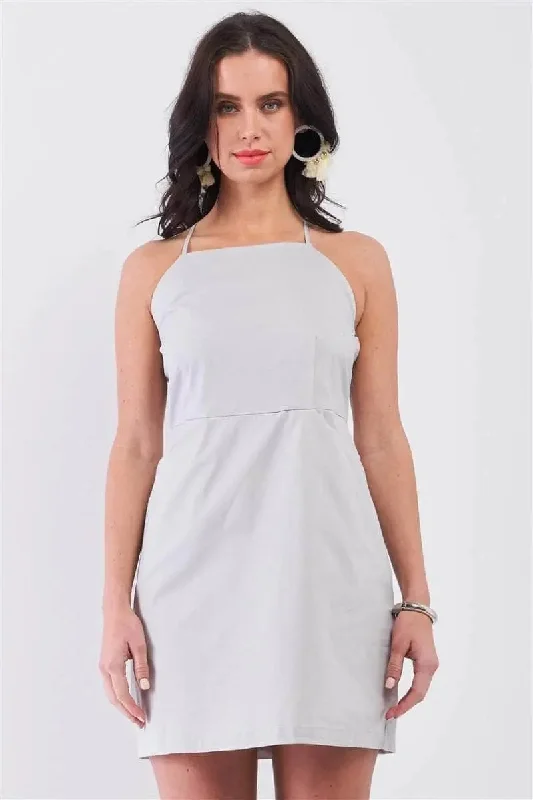 Perfect for summer date Back Self-Tie Apron Mini Dress Elegant Sequin Mini Dress