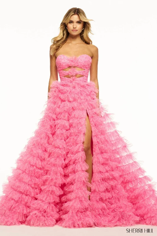 Sherri Hill 55981 - Keyhole Ruched Prom Dress Tunics Trendy modern