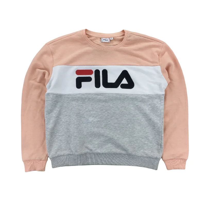 Fila Spellout Sweatshirt - Women/M Hoodie with Half-Zip Sporty Casual