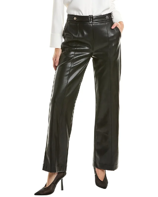 Elie Tahari High -Waisted Wide Leg Pant Chic Wool Trousers