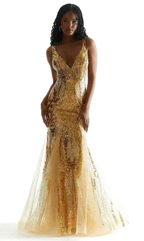 Mori Lee 49037 - Embellished V-Neck Prom Dress Tunics Stylish elegant