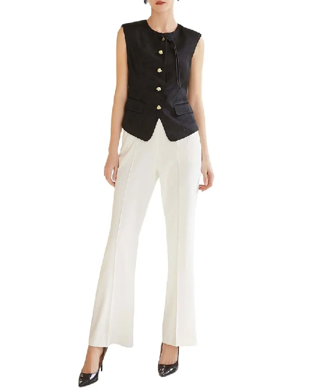 Anette 2Pc Vest & Pant Set Classic Straight-Leg Pants