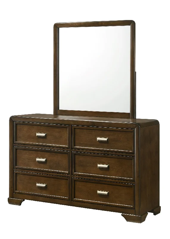 Coffield - Dresser & Mirror - Brown Cowl Neckline Elegant