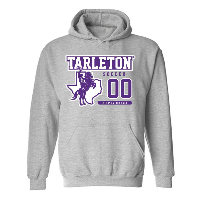 Tarleton State - NCAA Women's Soccer : Mikayla Kendall - Classic Fashion Shersey Hooded Sweatshirt Graphic Hoodie Design Print