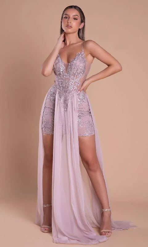 **Portia and Scarlett: Shimmering Embroidered Mini Dress for Unforgettable Occasions** Comfortable Off-Shoulder Mini Dress