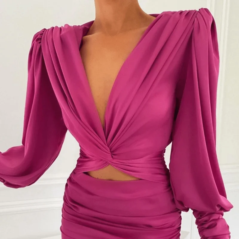 Simbel Bodycon Party Mini Dress Stylish Button-Down Mini Dress