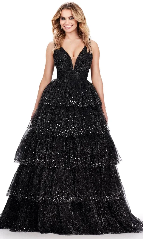 Ashley Lauren 11672 - Sleeveless Tiered Prom Dress Tunics Silk luxurious